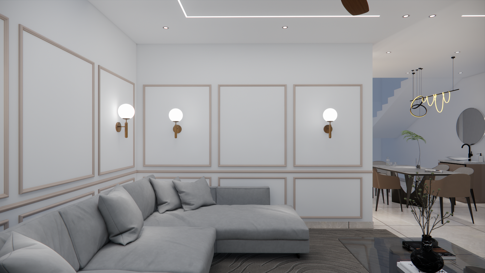 Sofa Back Wall Design Wooden Bedding (1)