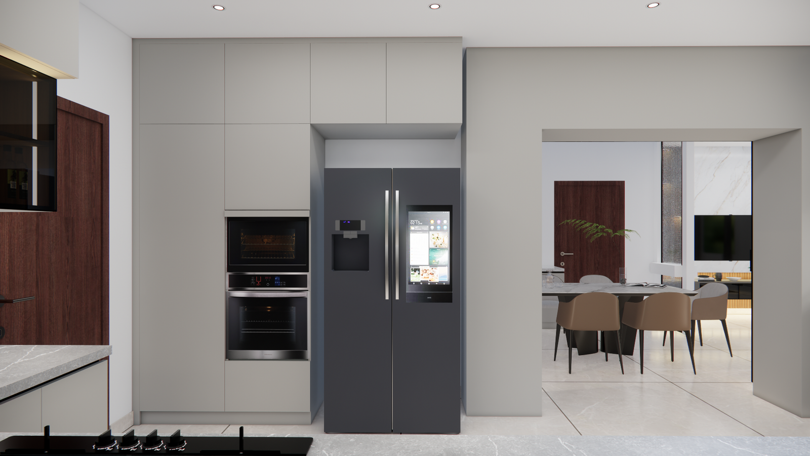 Tall unit, Pantry and Fridge Placement View