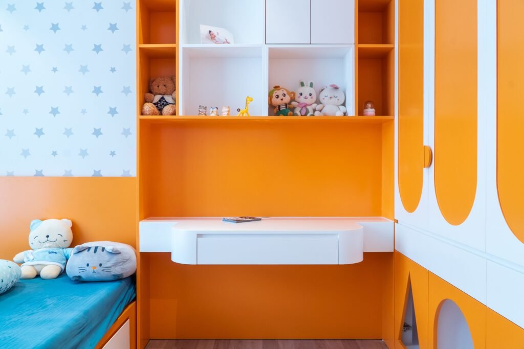 Orange kids bedroom